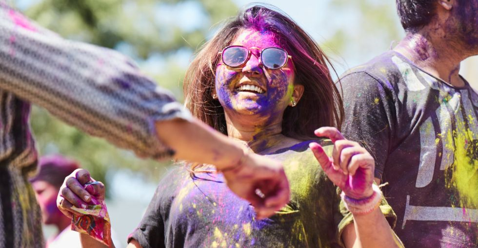 Young girl in Fairwater Blacktown Australia at Fairwater Holi Festival