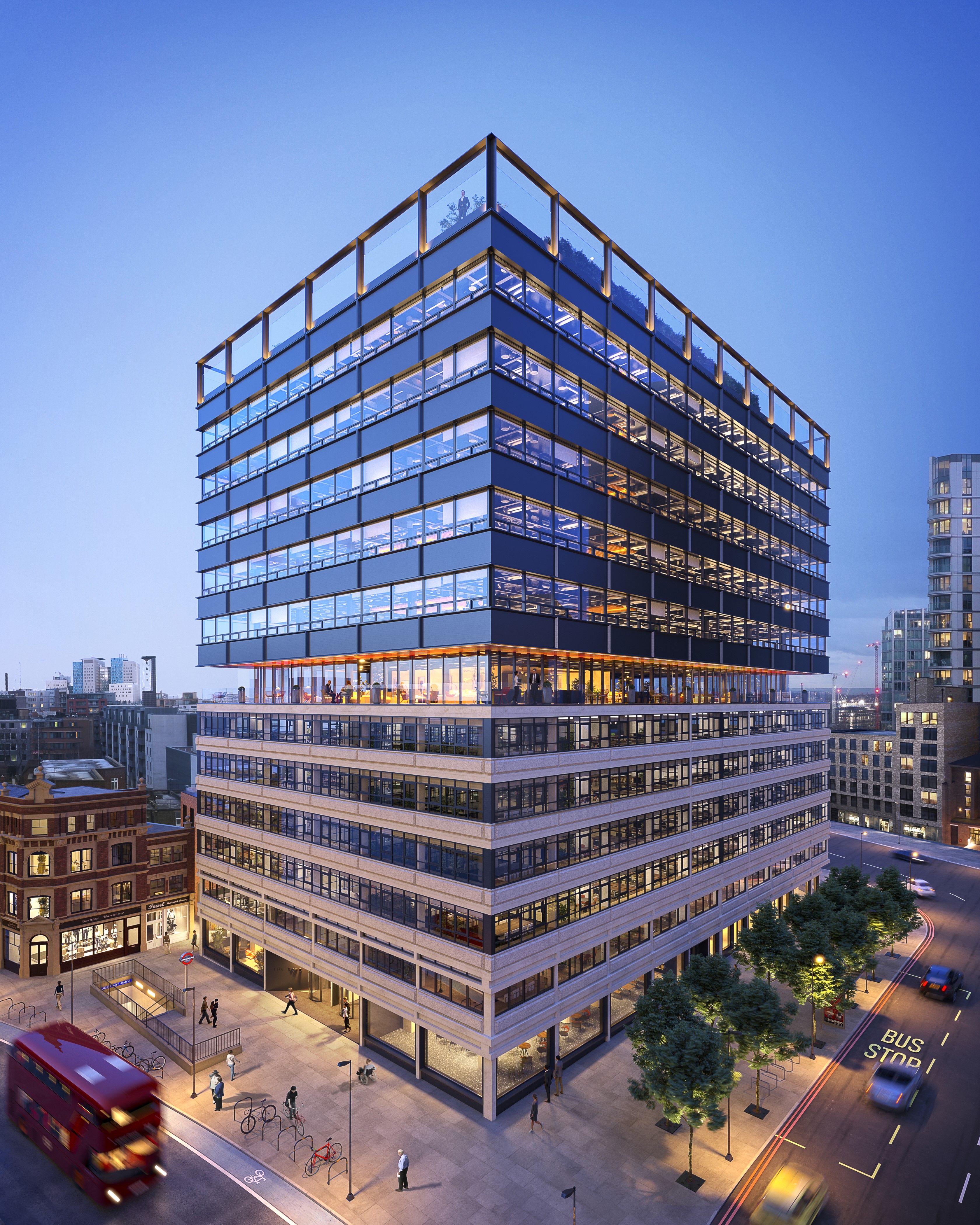 The Rowe, London – An upcoming development that will run on 100% renewable electricity and see a carbon emission reduction of 45% compared to a standard office building.  