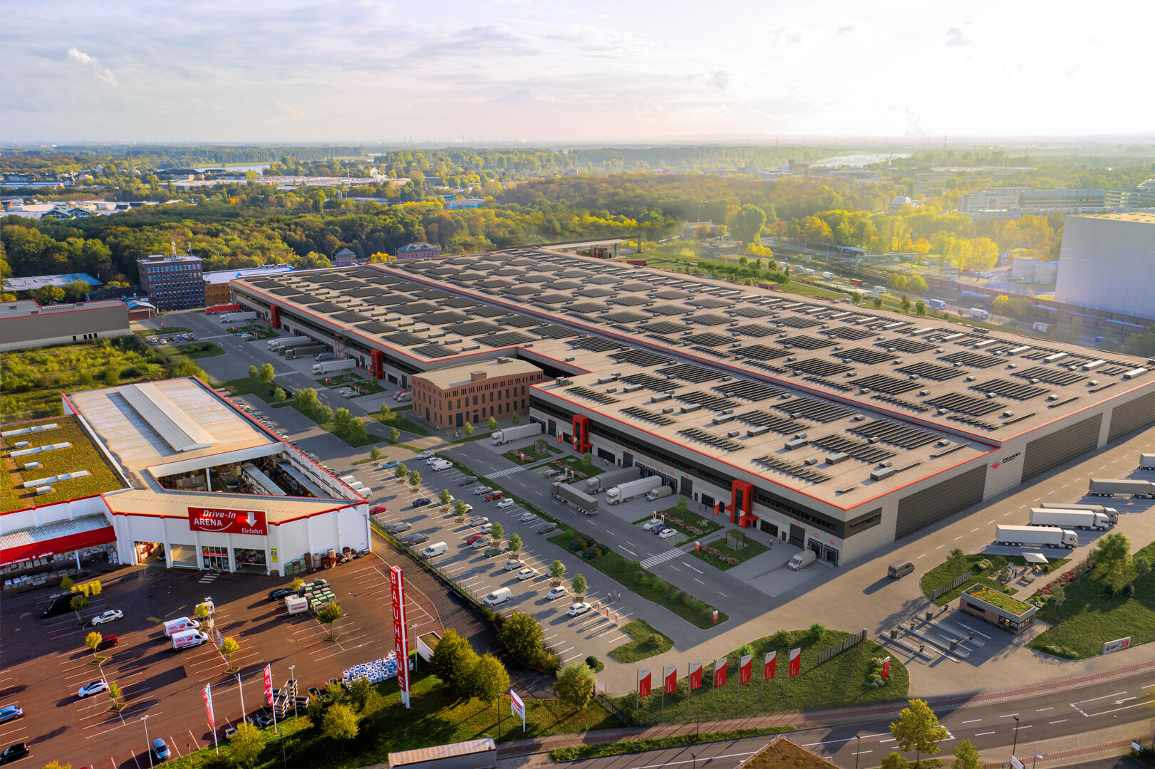 Artist's impression of The Tube, a state-of-the-art multifunctional industrial and logistics park.