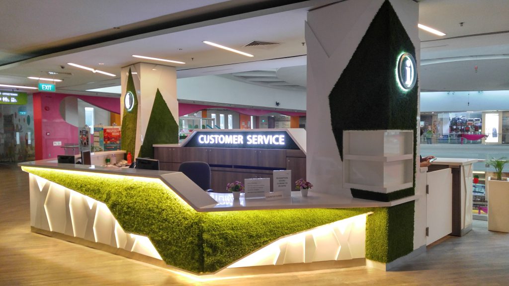 The Retail Design Management Team works on a variety of design projects like Changi City Point’s new customer service counter.