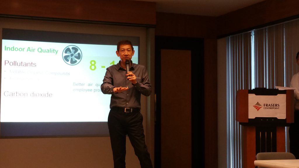 Eddy Lau, Deputy Director, Certification & Technology, from Singapore Green Building Council explains that better indoor air quality may improve employee productivity by 8% to 11%.