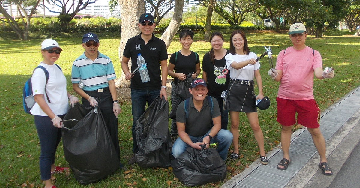 Half an hour into the clean-up, and the volunteers’ have already collected a fair share of trash.