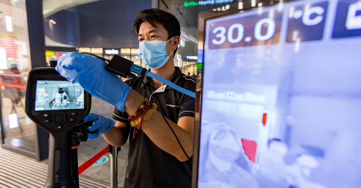 All visitors will have their temperatures screened before entering the mall.