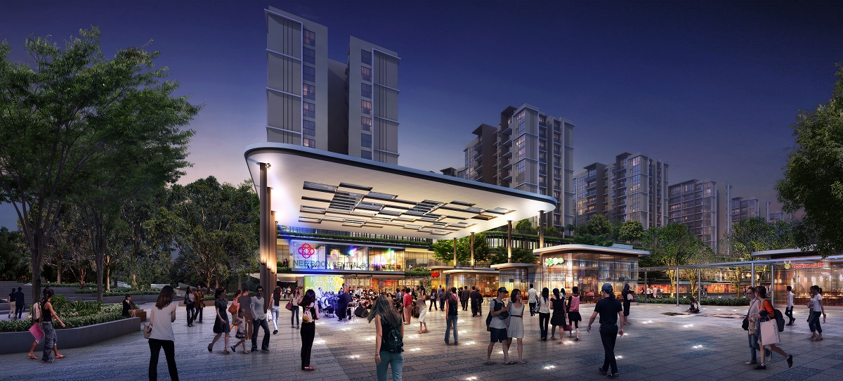 Artist’s impression: The Town Plaza in Northpoint City.