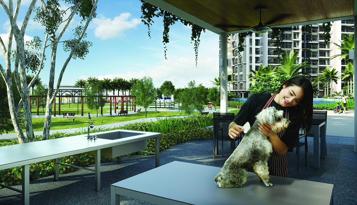  Make friends with other furry residents at this special hangout and grooming space created especially for pets and pet lovers. (Artist Impression)