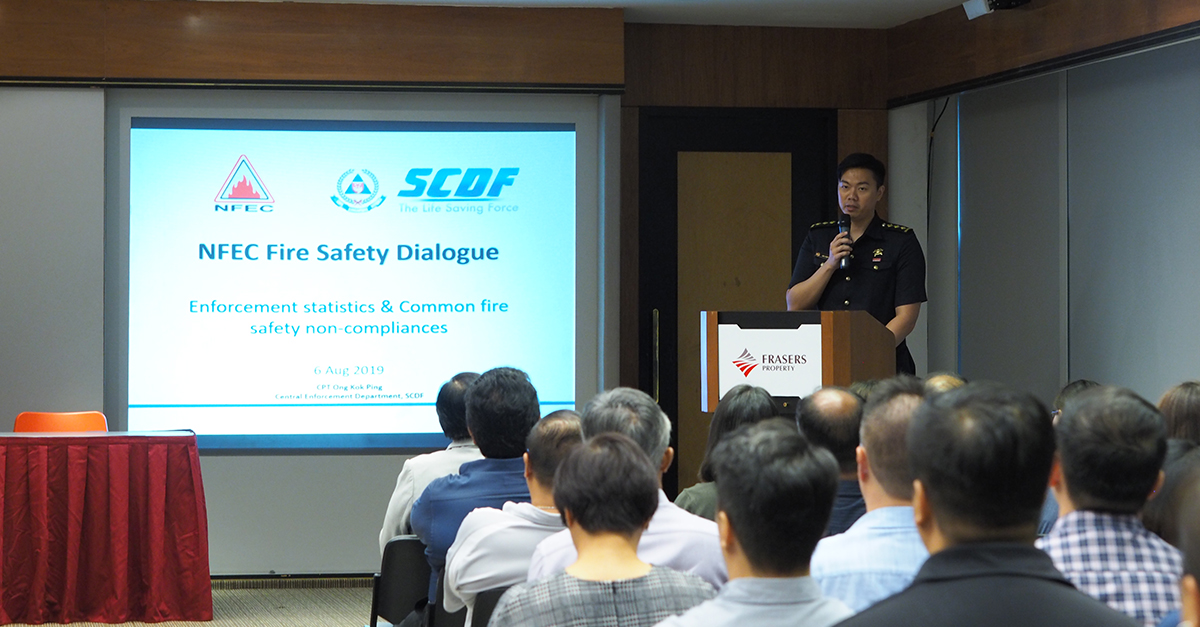 Captain Ong provided attendees insights into common fire safety non-compliance cases that he has encountered in his course of work