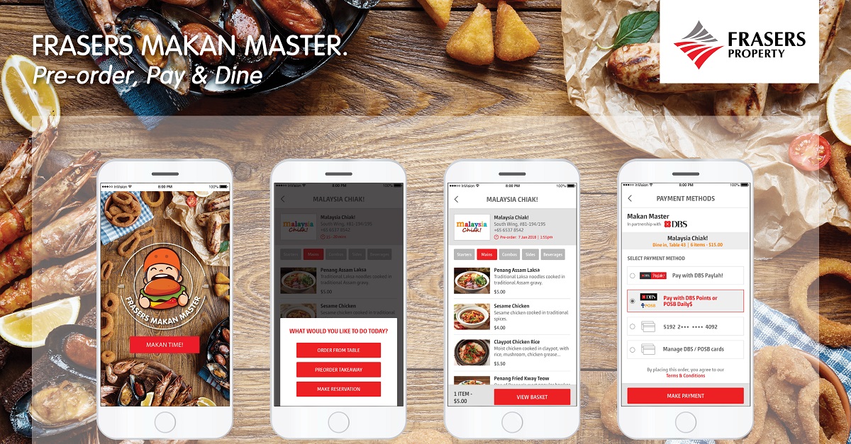 Customers may reserve a table, pre-order meals or pay-at-table with Makan Master