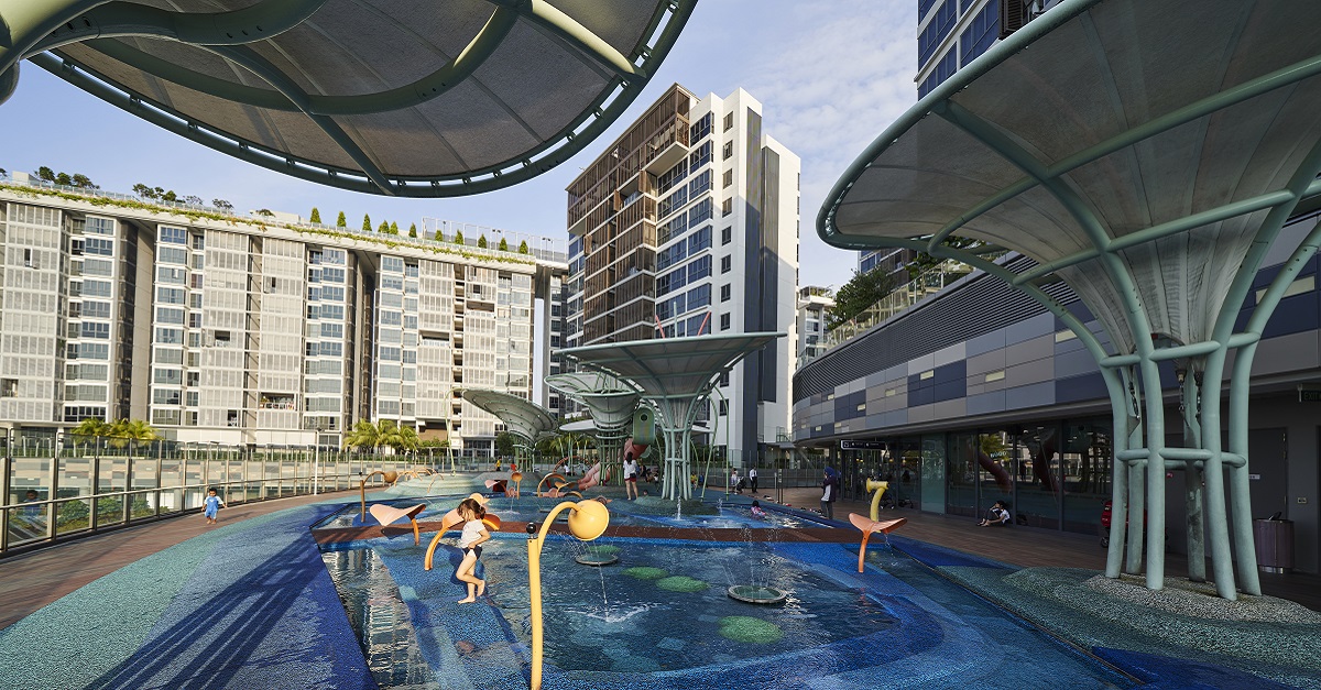 Happy Park's wet play area at Level 2 of Waterway Point.