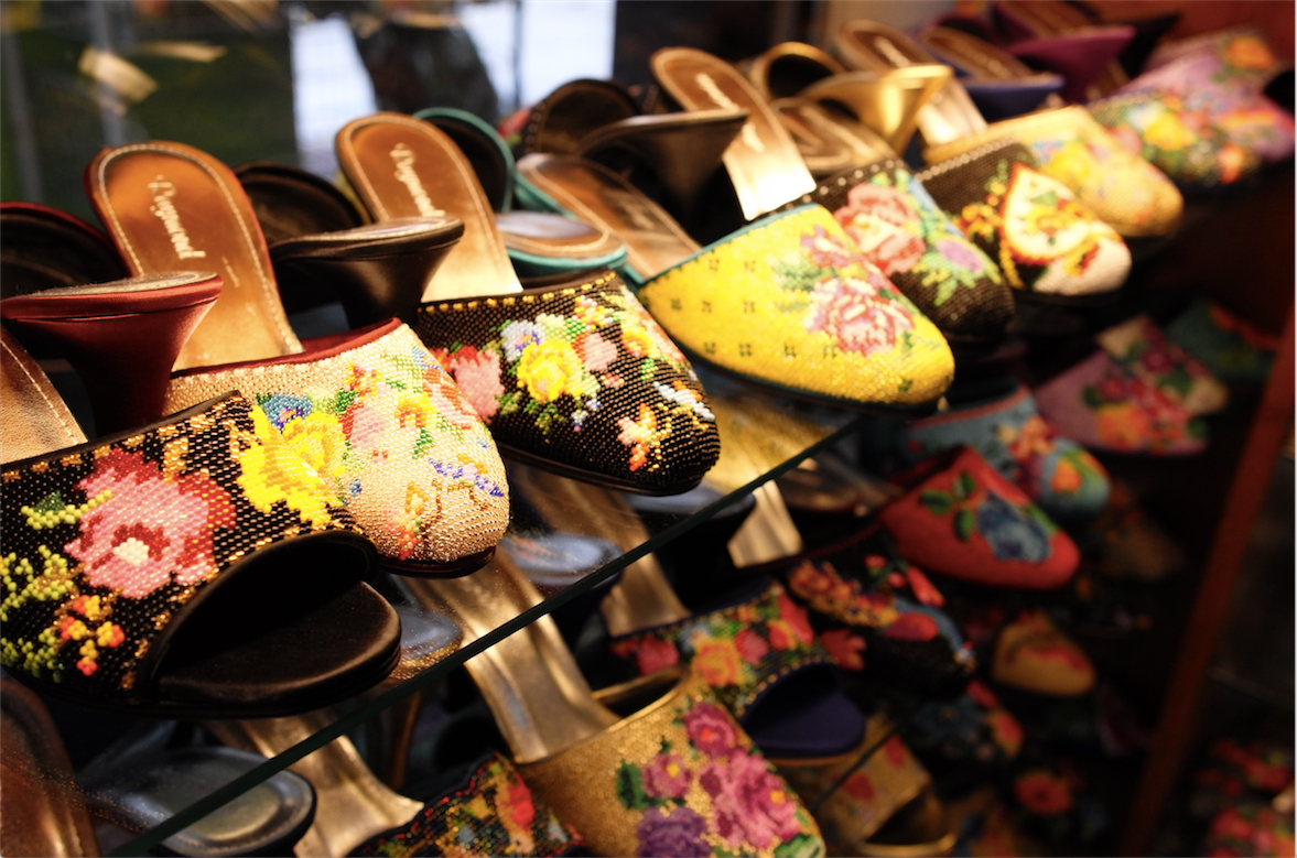 The intricate designs on the slippers is a testament to a Peranakan woman’s craft in beadwork.