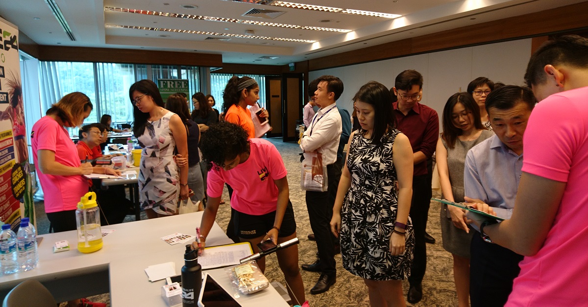 Staff were advised on the kind of exercise or nutrition they need to keep their health in check, based on their body fat measurement obtained at the wellness carnival.