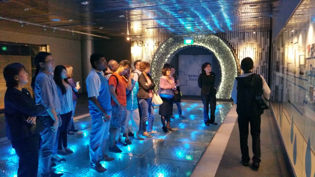 Staff at the NEWater Plant Tour, learning about the history of NEWater.
