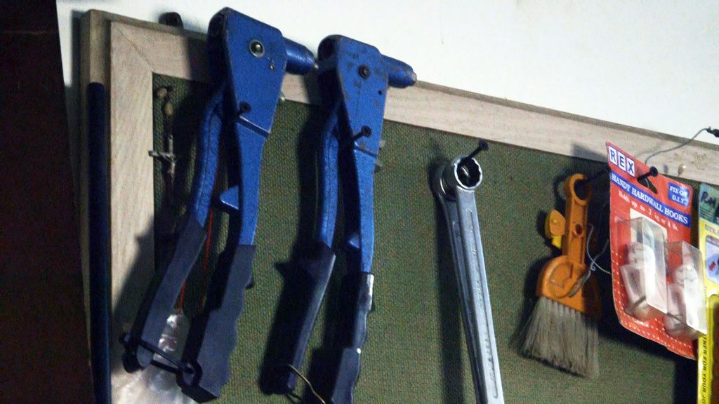 Tools hanging around the workshop.