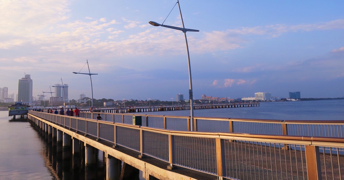 Woodlands Waterfront’s refurbished jetty offers views of the Causeway and the Straits of Johor.