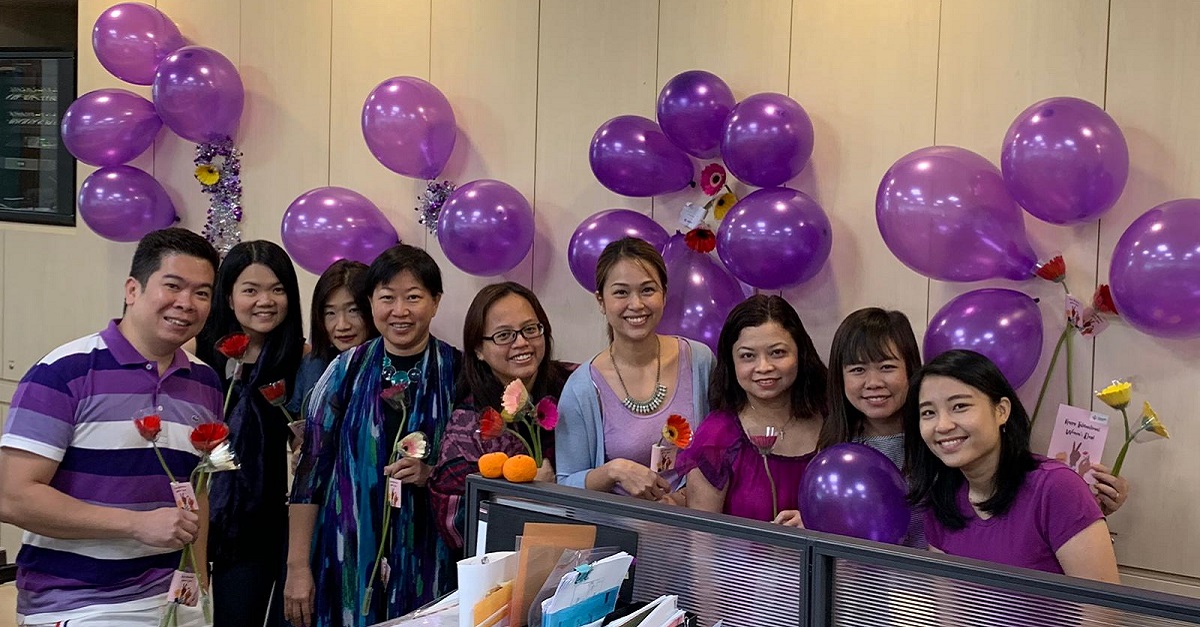 Cindy (second from the left), with her colleagues from the commercial team