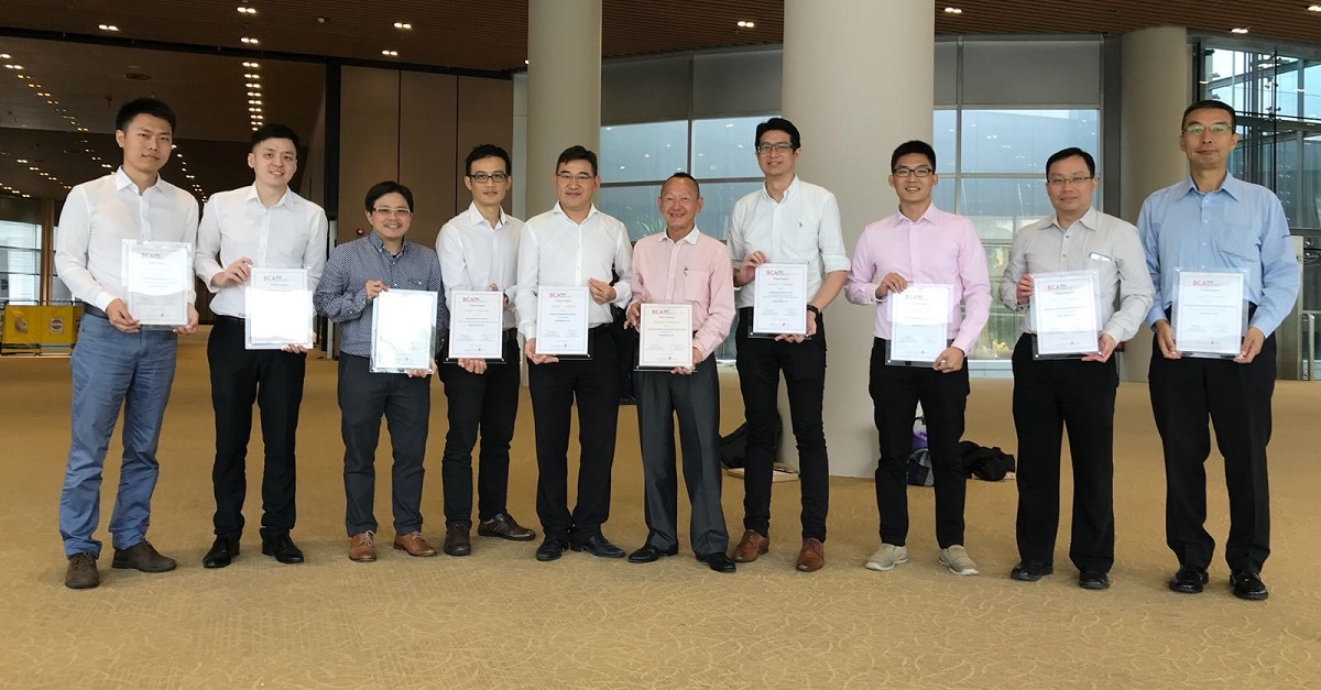 (Standing fifth from left) Lee Choon Li, General Manager, Projects, Development and Property who received the award on behalf of the team.
