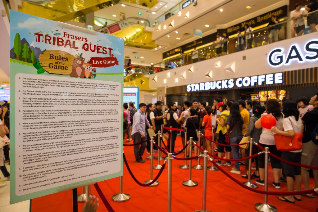 Shoppers started queuing up hours before the official registration time to sign up for the mega hunts at The Centrepoint.