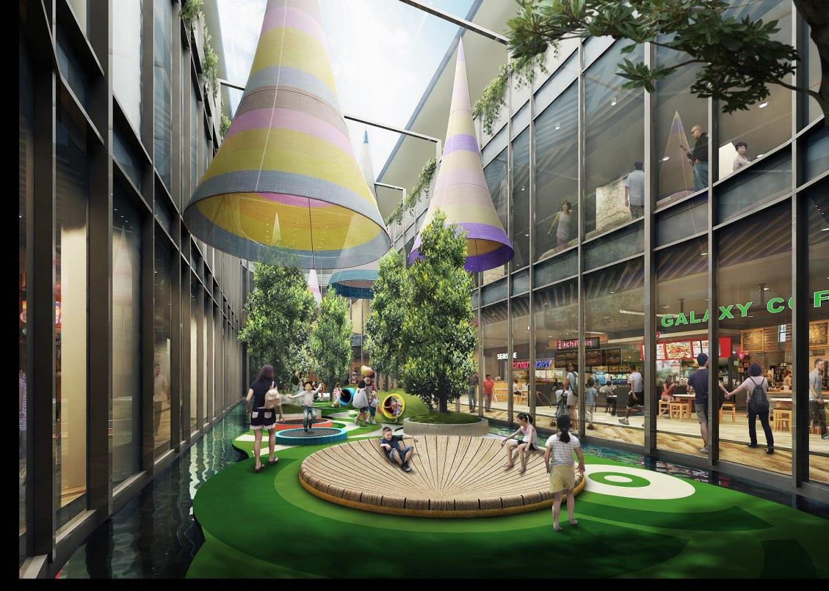  Artists’ impression: The communal Central Courtyard will connect the North and South Wings of The Mall at Basement One.