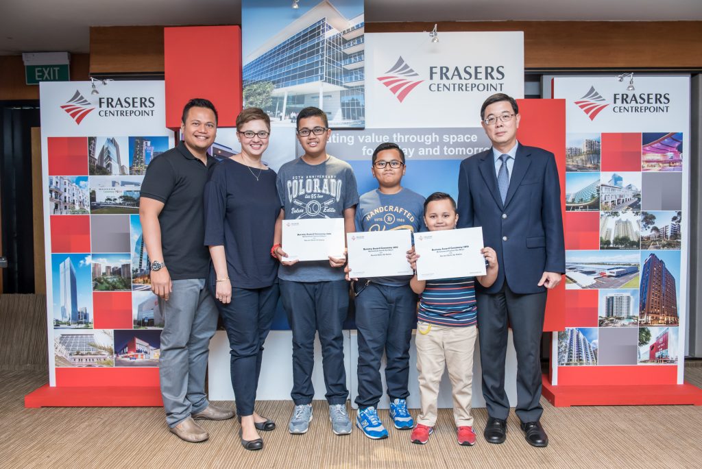 Noraini and her three sons each received Frasers Centrepoint Bursary Awards.