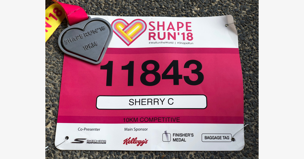 Solo running and participating in community events such as Shape Run is one of the ways Sherry keeps her body active and her mind fit.