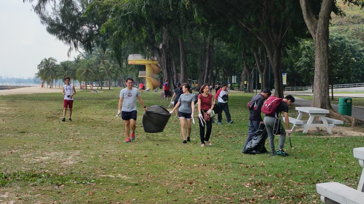 The crew covered a total of 2.4km, around a strip of East Coast beach in Area C, located opposite Marine Parade.