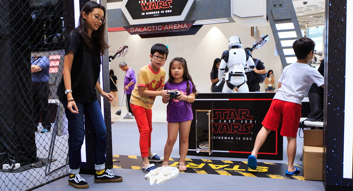 Happening at Waterway Point from 12 to 17 December, Flight Academy – Drone Activity: Fly that Millennium Falcon drone and combat the dark forces of the Galactic Empire.